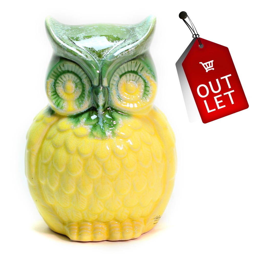 Escultura Coruja Hibou Cerâmica Grande