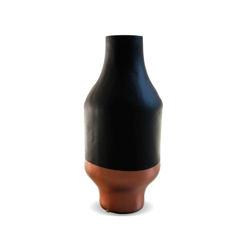 Vaso Béton Noir et Bronze Poliresina