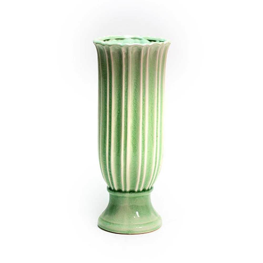 Cachepot Clamart Verde e Branco Grande