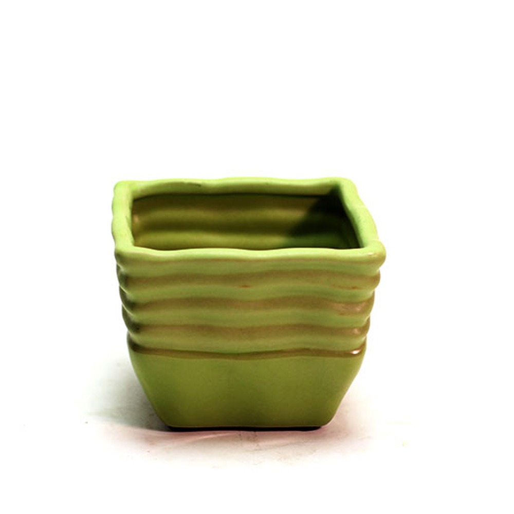 Cachepot Cerâmico Lyon Verde Pequeno
