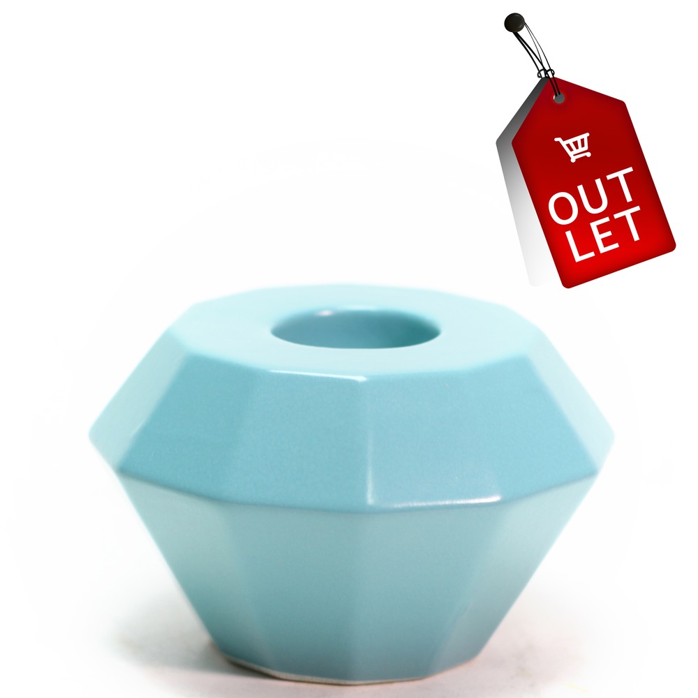 Castiçal Bougie Diamond Simple Azul