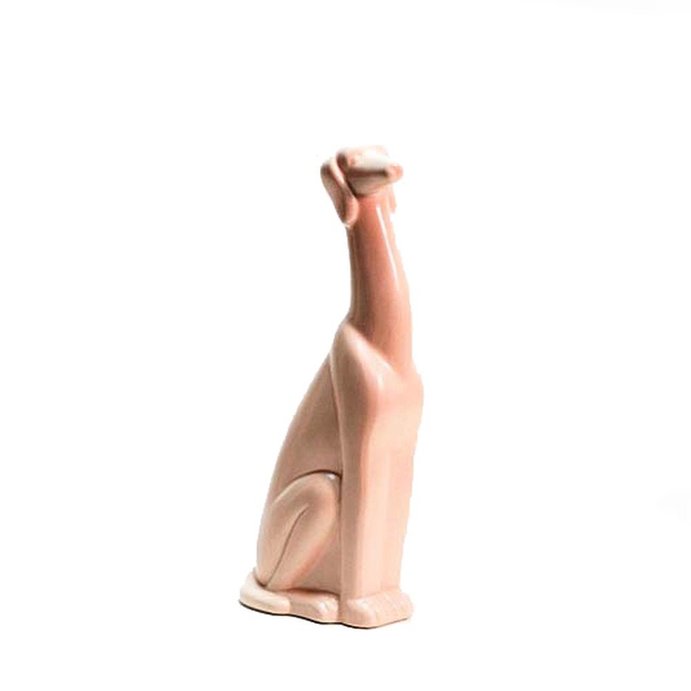 Escultura Cachorro Lévrier Rosa Pequeno