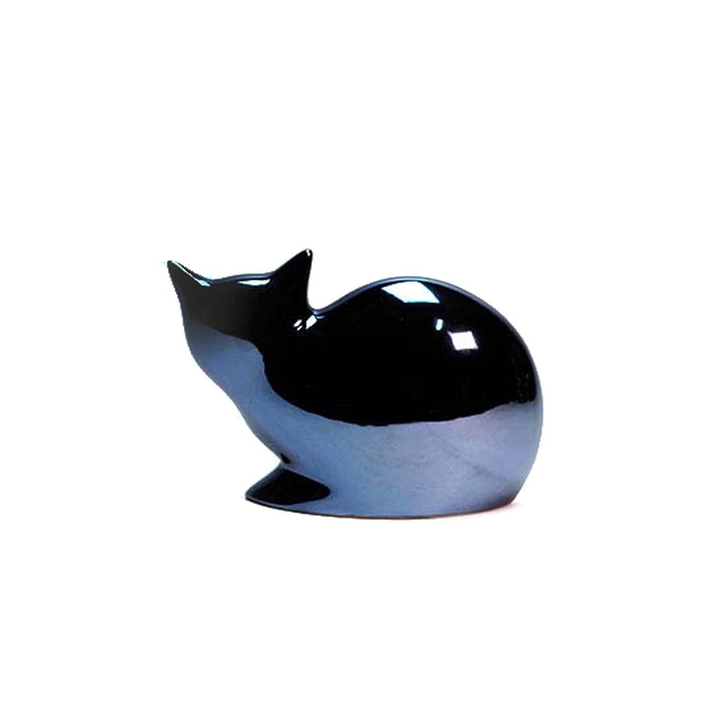 Escultura Gato Mace Deitado Onyx Preto