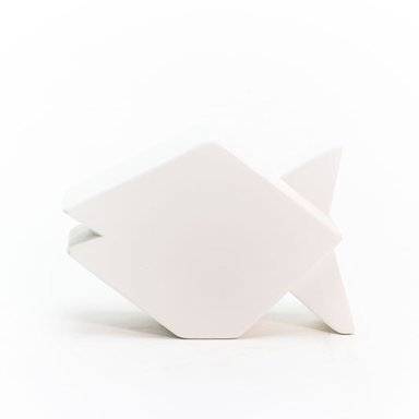 Escultura Peixe Geometric Fish Blanc