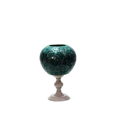 Vaso Mahajara Cerâmica Azul Pequeno