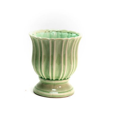 Cachepot Cahors Verde e Branco Pequeno