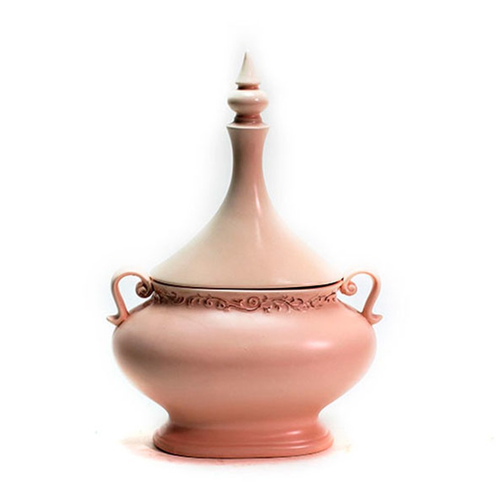 Potiche Rennes Rosa Grande Cerâmica