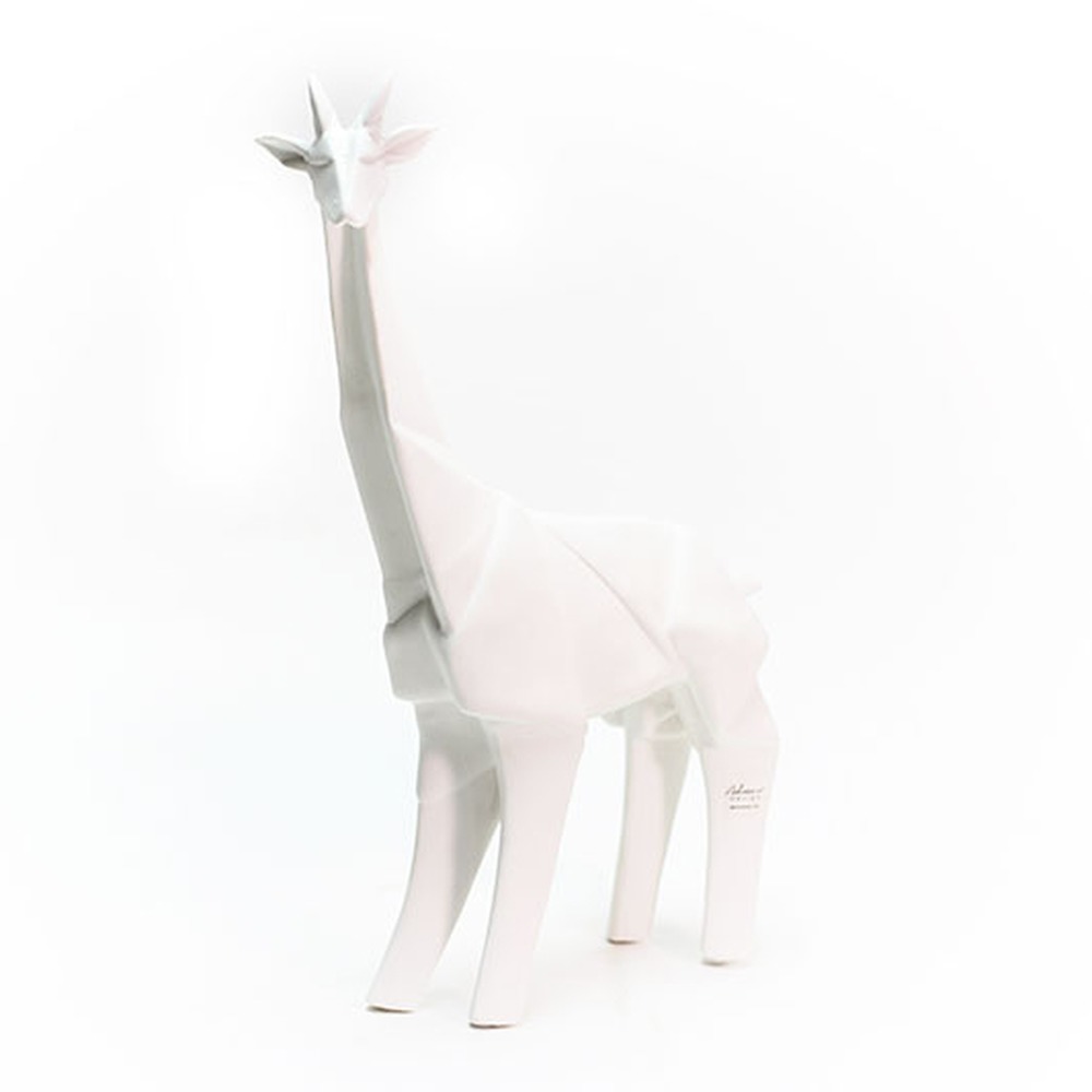 Girafa Decorativa Textura Origami Branca Grande