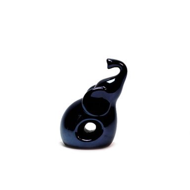 Escultura Elefante Slon Onyx Azul Pequeno