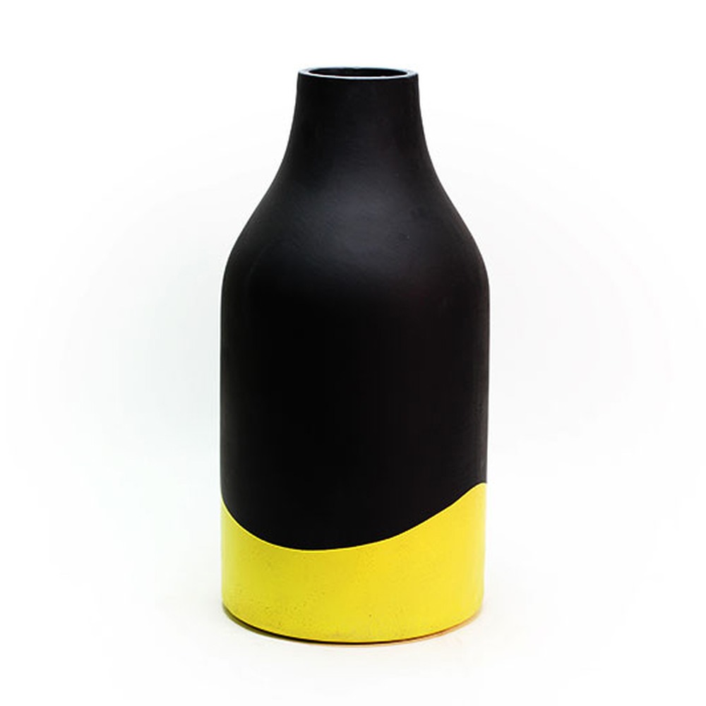 Vaso Béton Noir Jaune
