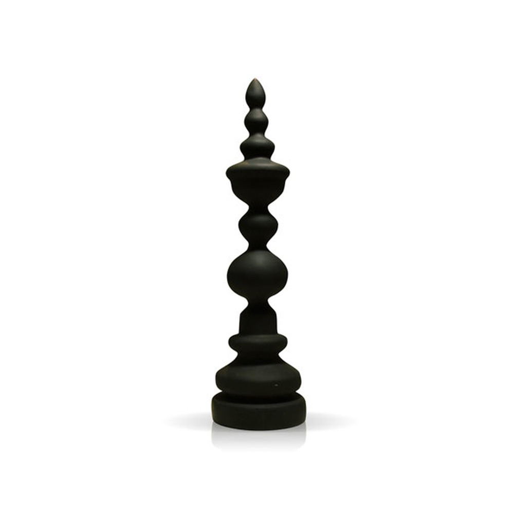Escultura Chess King Resina Preta Fosca