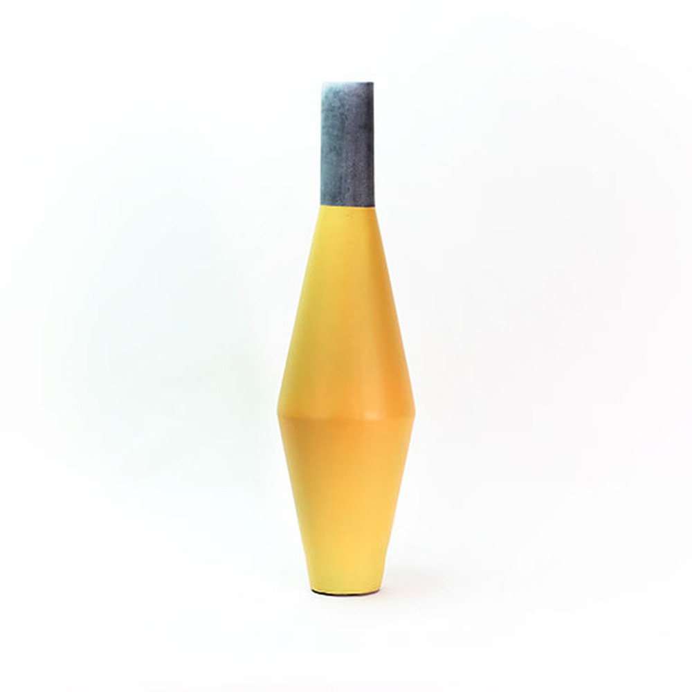 Vaso Jaune Béton Amarelo de Resina Grande