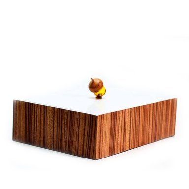 Caixa Decorativa White Akorn Kayu Grande